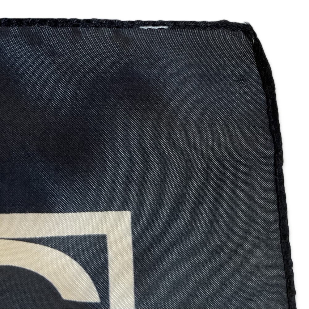 Coach Silk Scarf Black/Champagne Gold Op Art Signature C Monogram - Picture 3 of 11